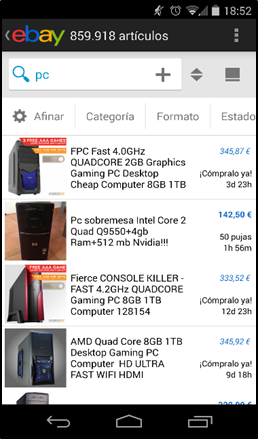 Busqueda eBay App