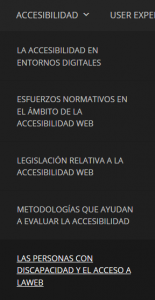 Menu Accesibilidad