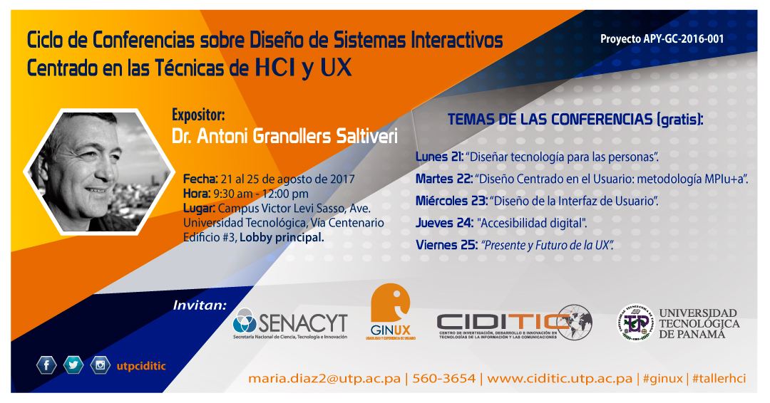 Ciclo de conferencias sobre Diseño de Sistemas Interactivos Centrado en las Técnicas de HCI y UX