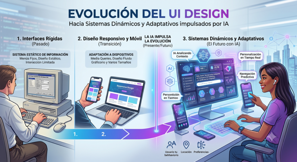 Evolución del UI Design - Gemini Generated Image